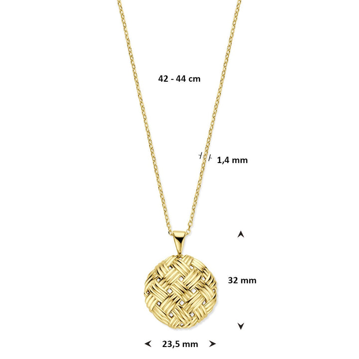 14k geelgouden dames ketting anker schakel met karabijnsluiting 42 - 44 cm