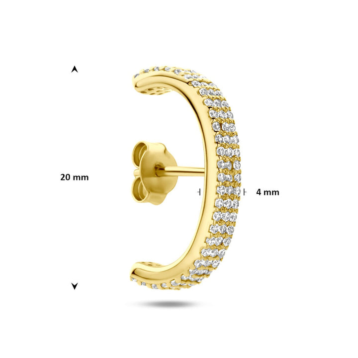 Verguld 925 zilveren oorbel met zirkonia