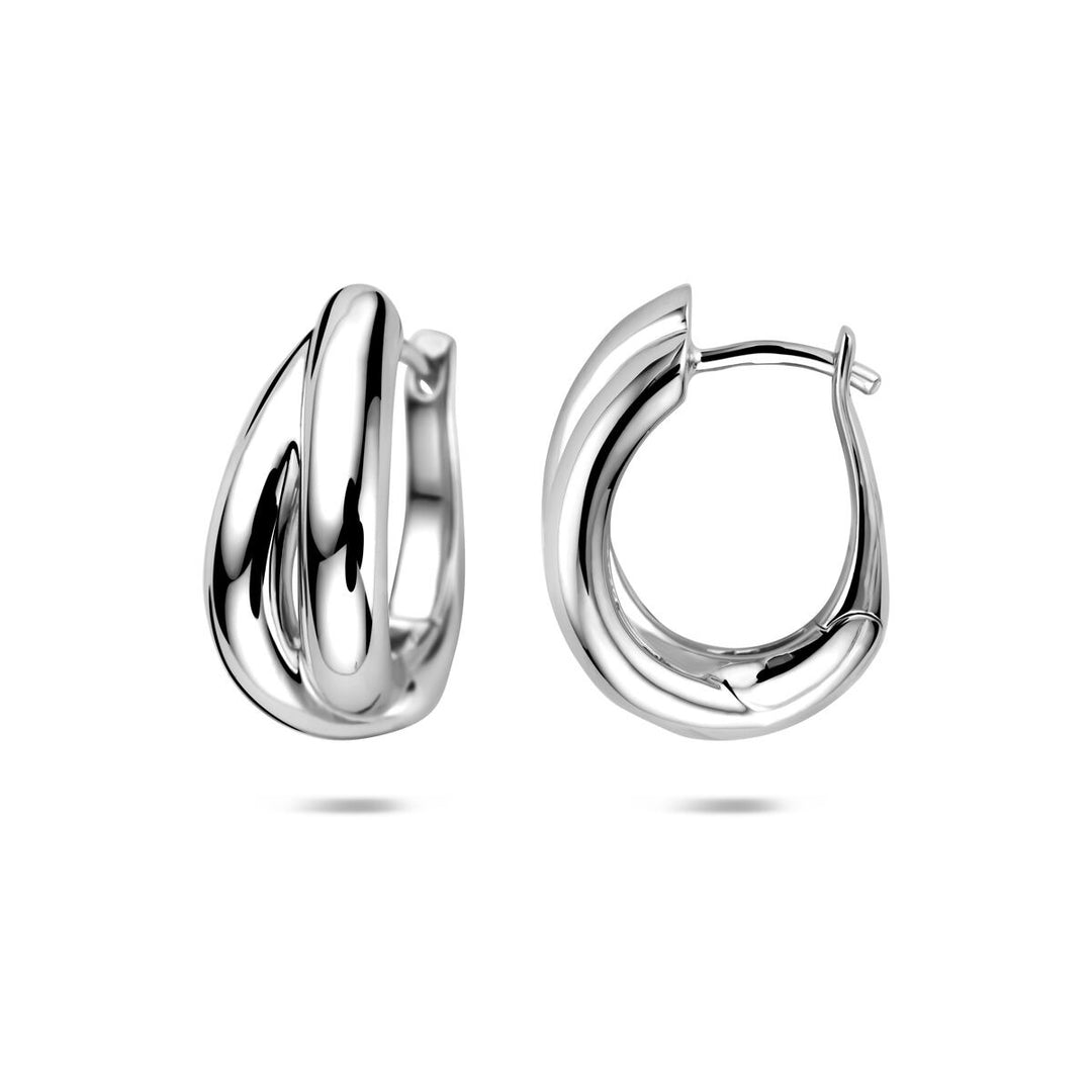 Gerhodineerd zilveren klapoorringen dames