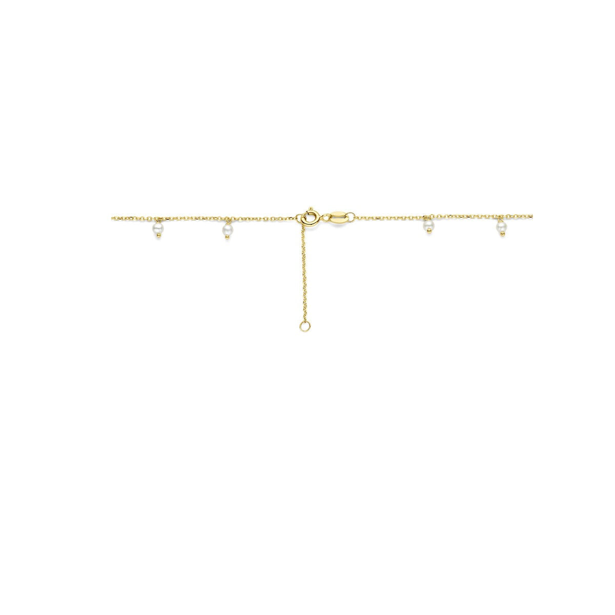 14k Geelgouden collier met parels