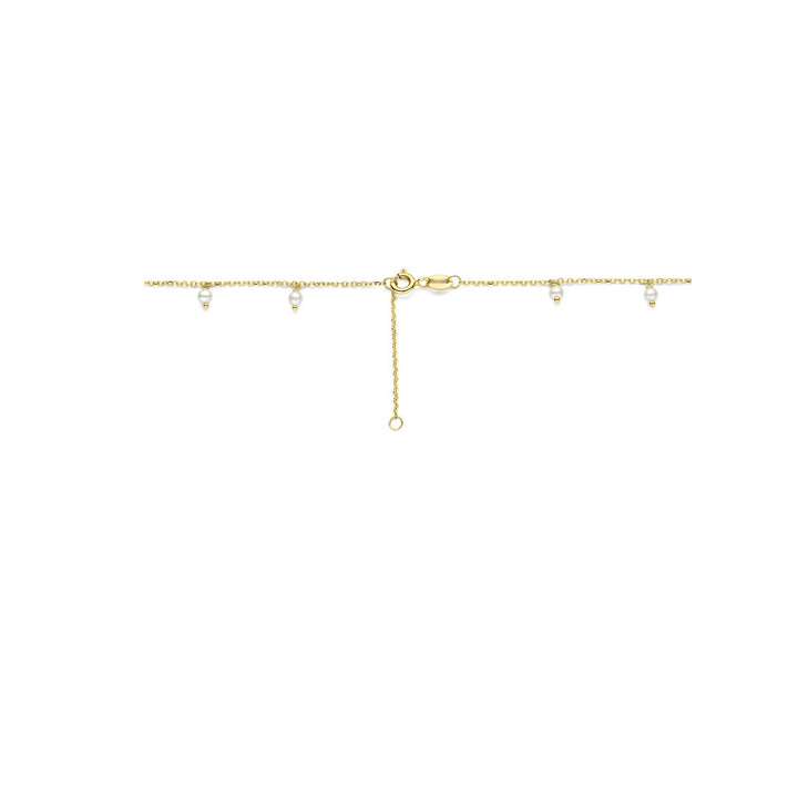 14k Geelgouden collier met parels