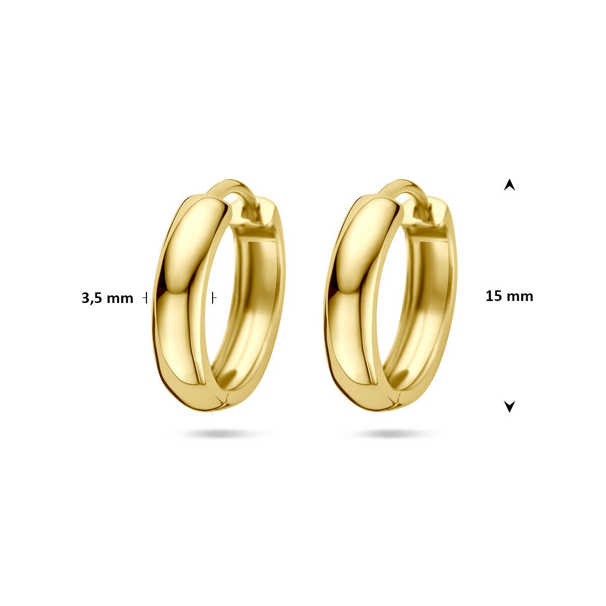 9k Geelgouden klapoorringen 3,5 mm
