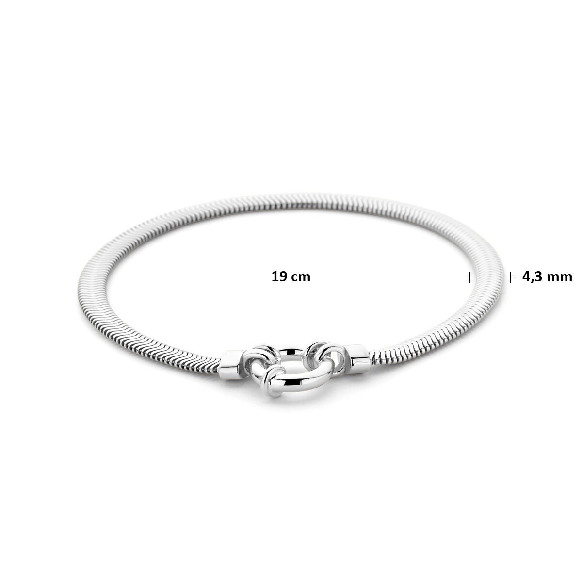 925 Zilveren armband slang plat