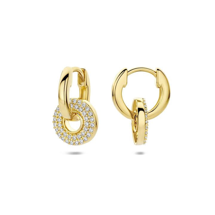 Verguld Zilveren Oorringen met Zirkonia