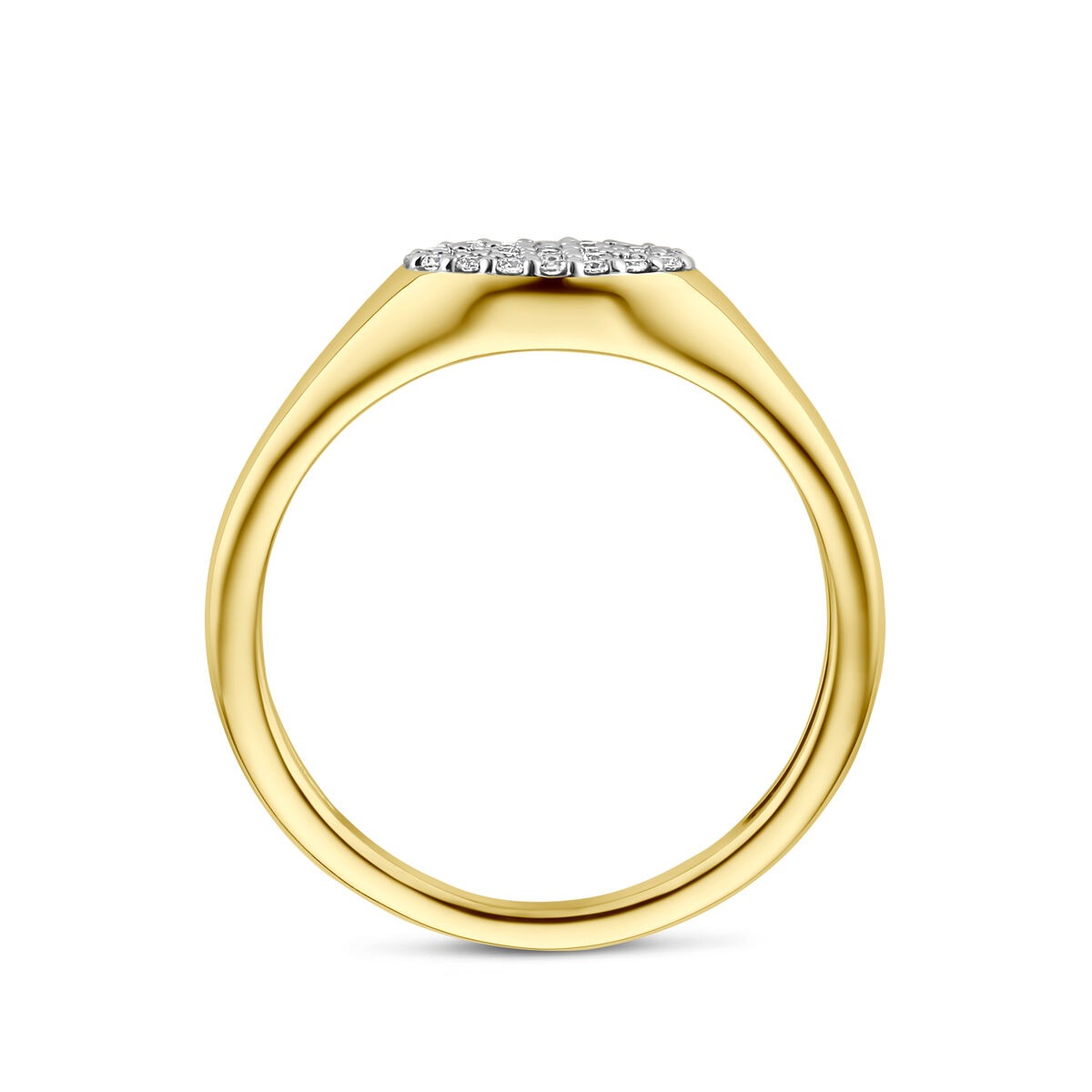 14k geelgouden ring met lab grown diamant