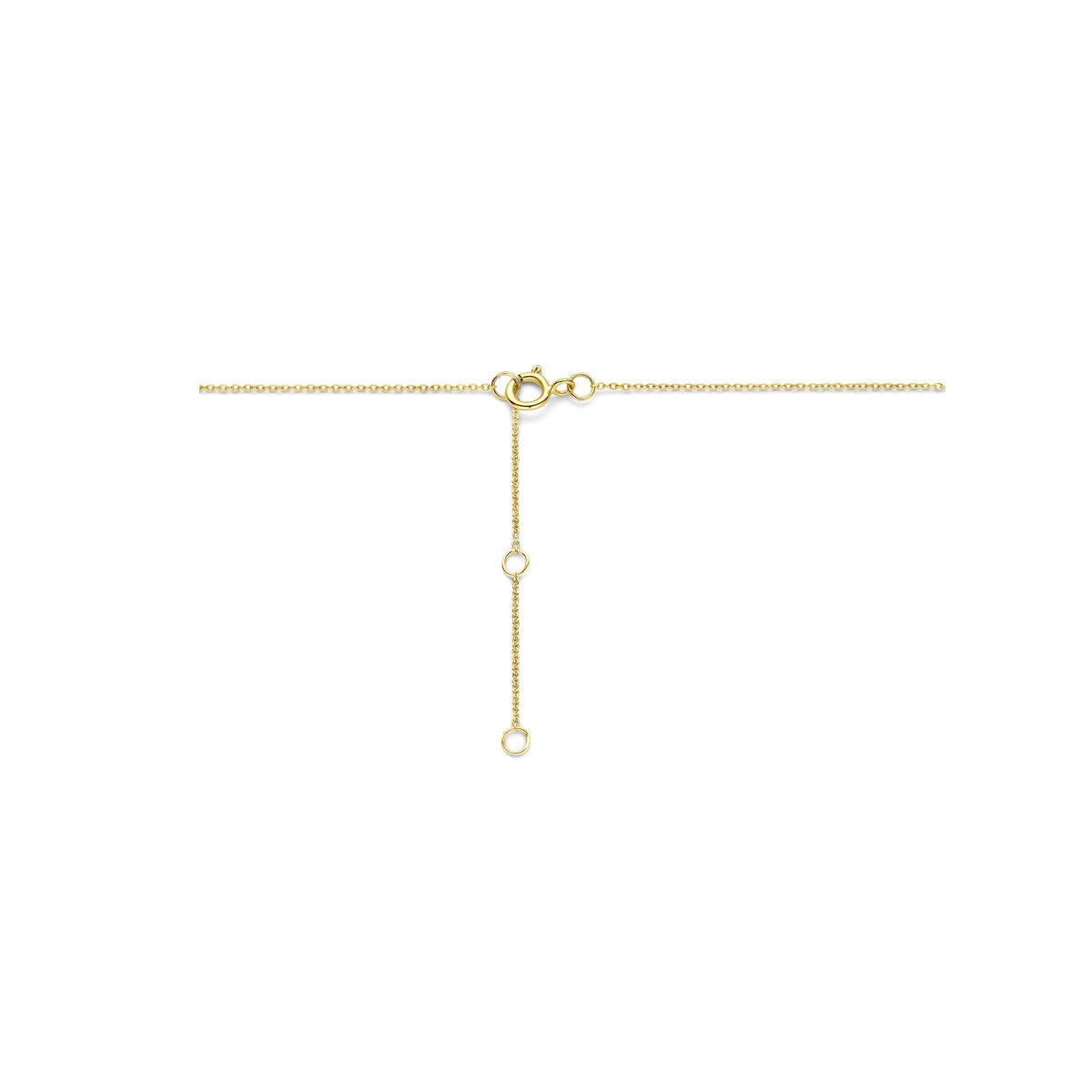 14k Geelgouden collier met lab grown diamant bloem