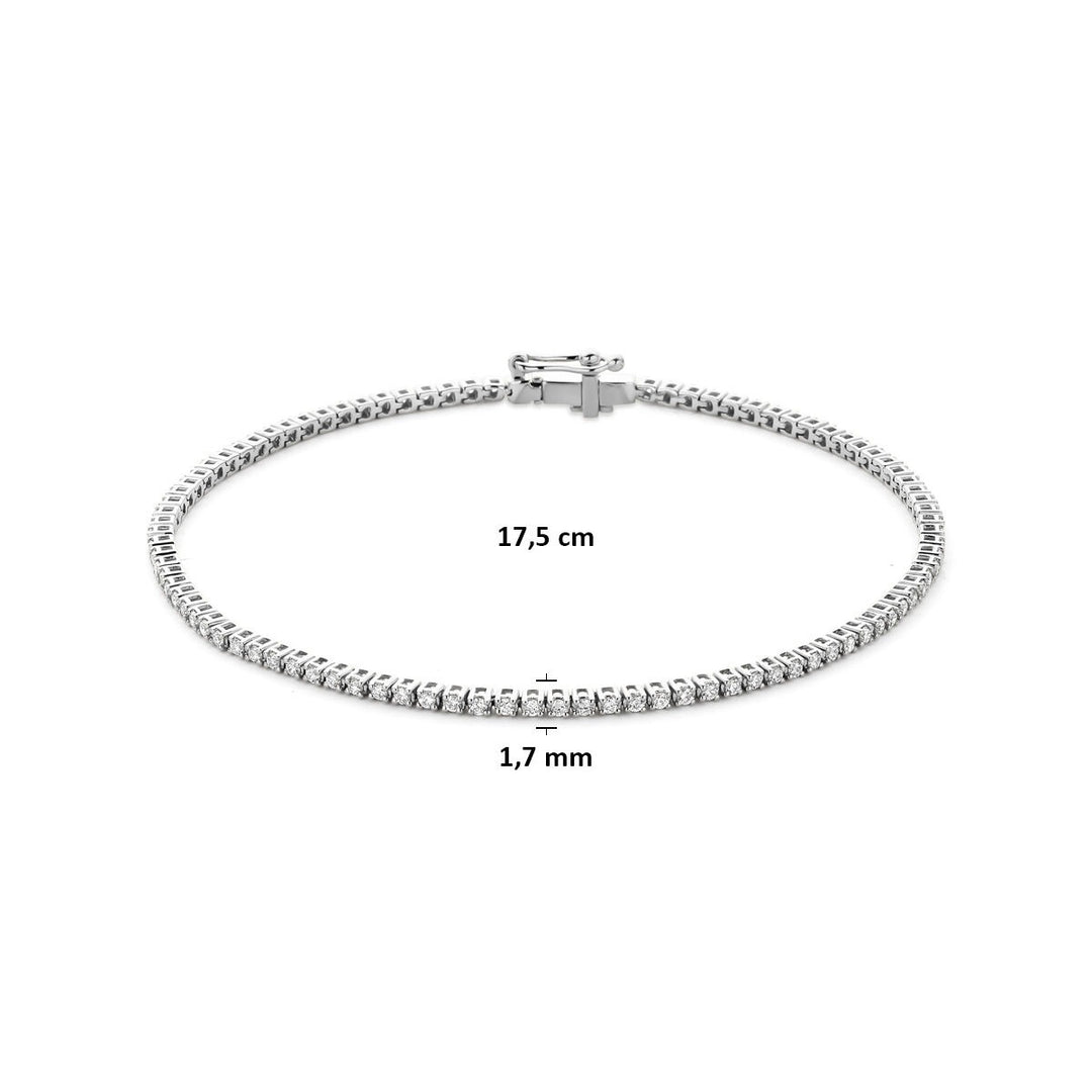 14k Witgouden tennis armband met lab grown diamant