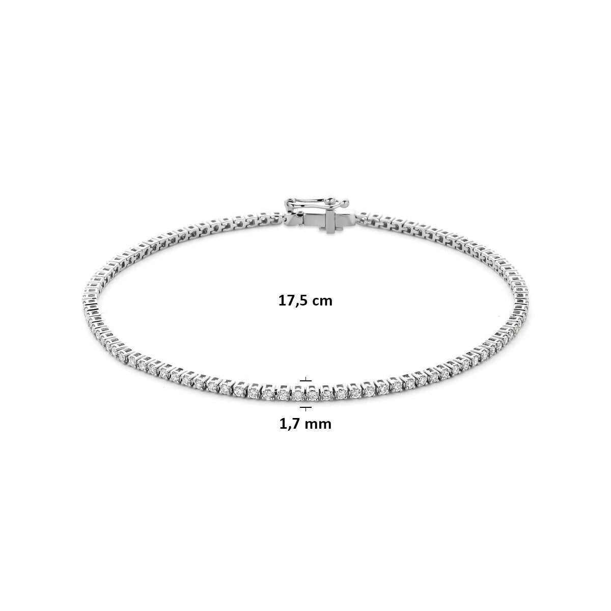 14k Witgouden tennis armband met lab grown diamant