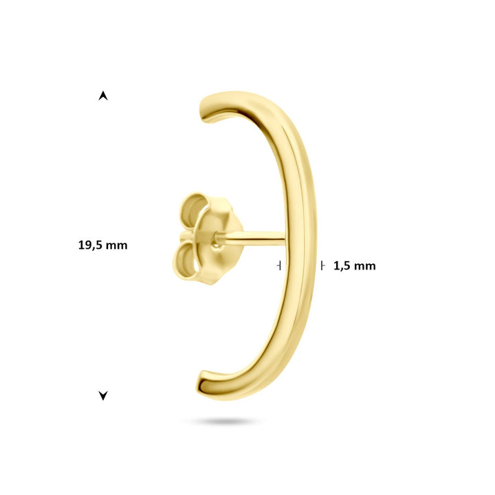 Verguld 925 zilveren suspender oorbel