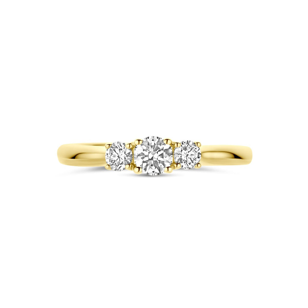 14k Geelgouden ring met 0.45ct lab grown diamant