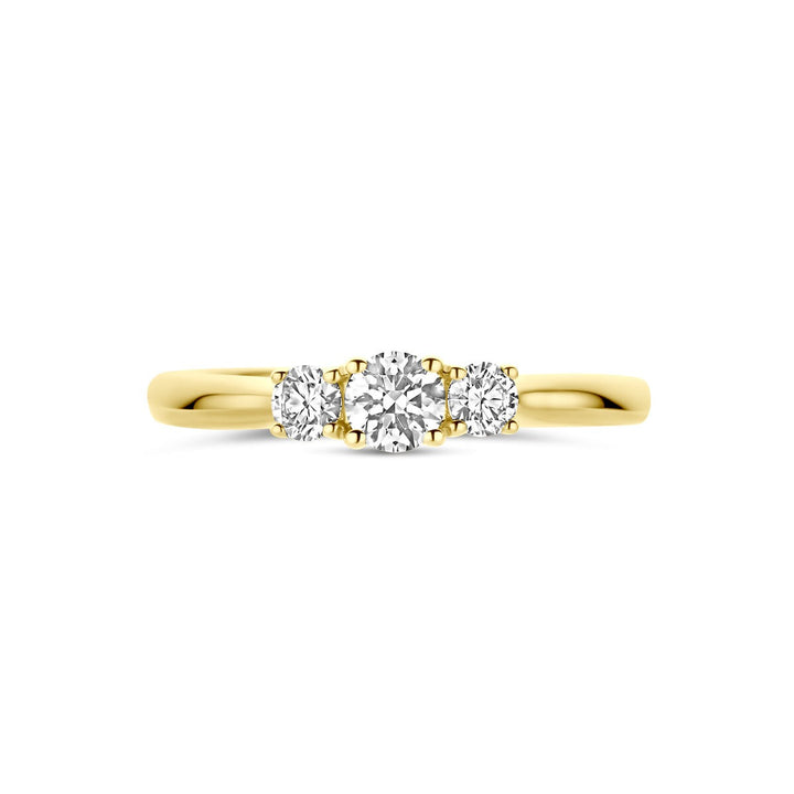 14k Geelgouden ring met 0.45ct lab grown diamant