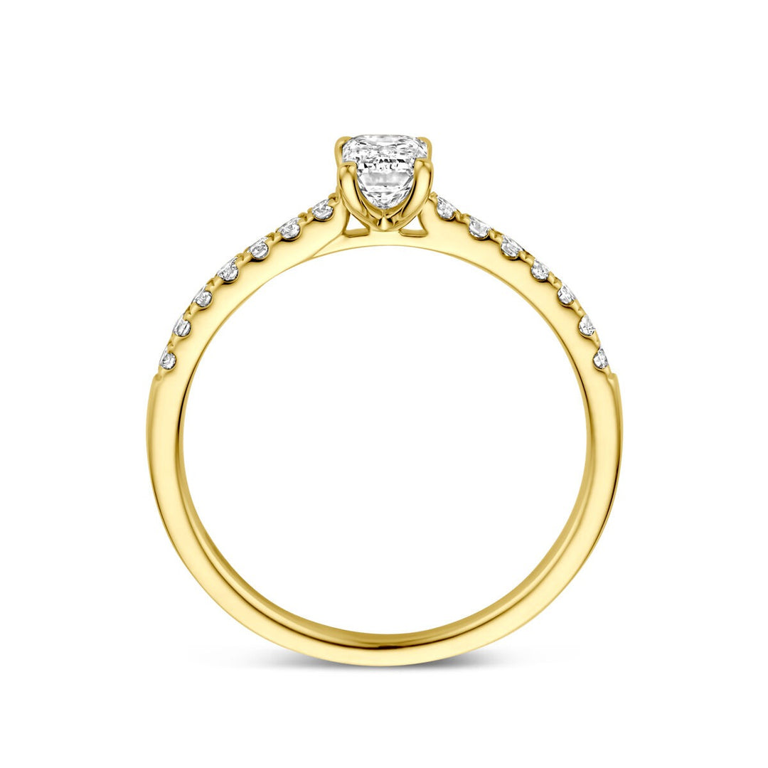 Gouden Ring 14k met Lab Grown Diamant – Emerald Slijpvorm