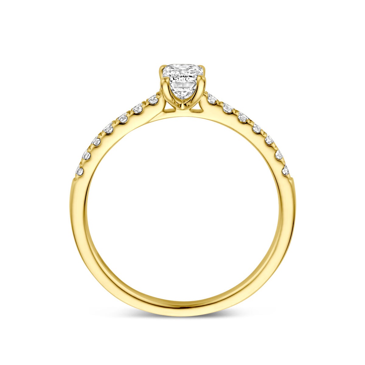 Gouden Ring 14k met Lab Grown Diamant – Emerald Slijpvorm