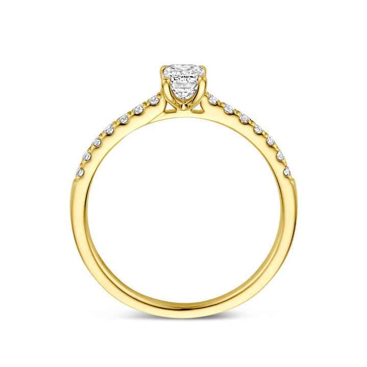 Gouden Ring 14k met Lab Grown Diamant – Emerald Slijpvorm