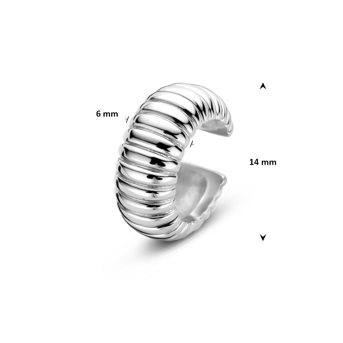 Gerhodineerd zilveren ear cuff dames
