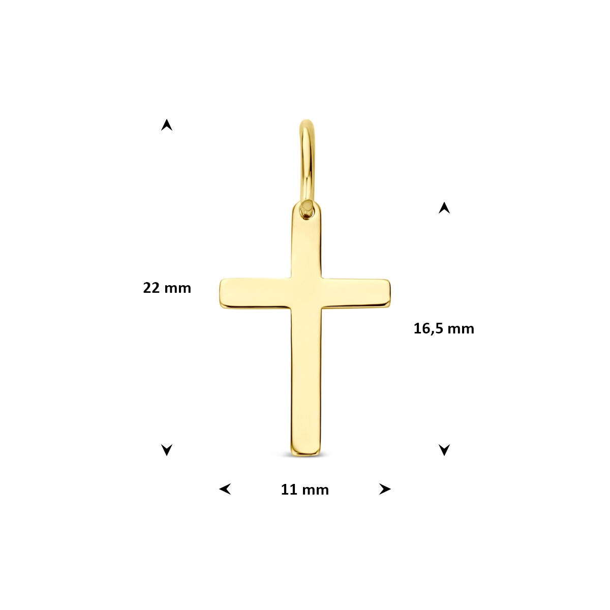 9k geelgouden hanger kruis