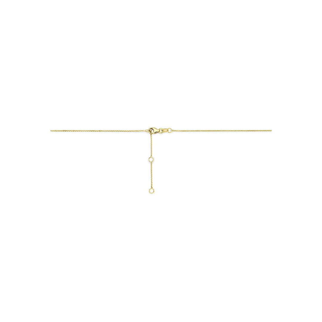 9k Geelgouden collier met balkje hanger