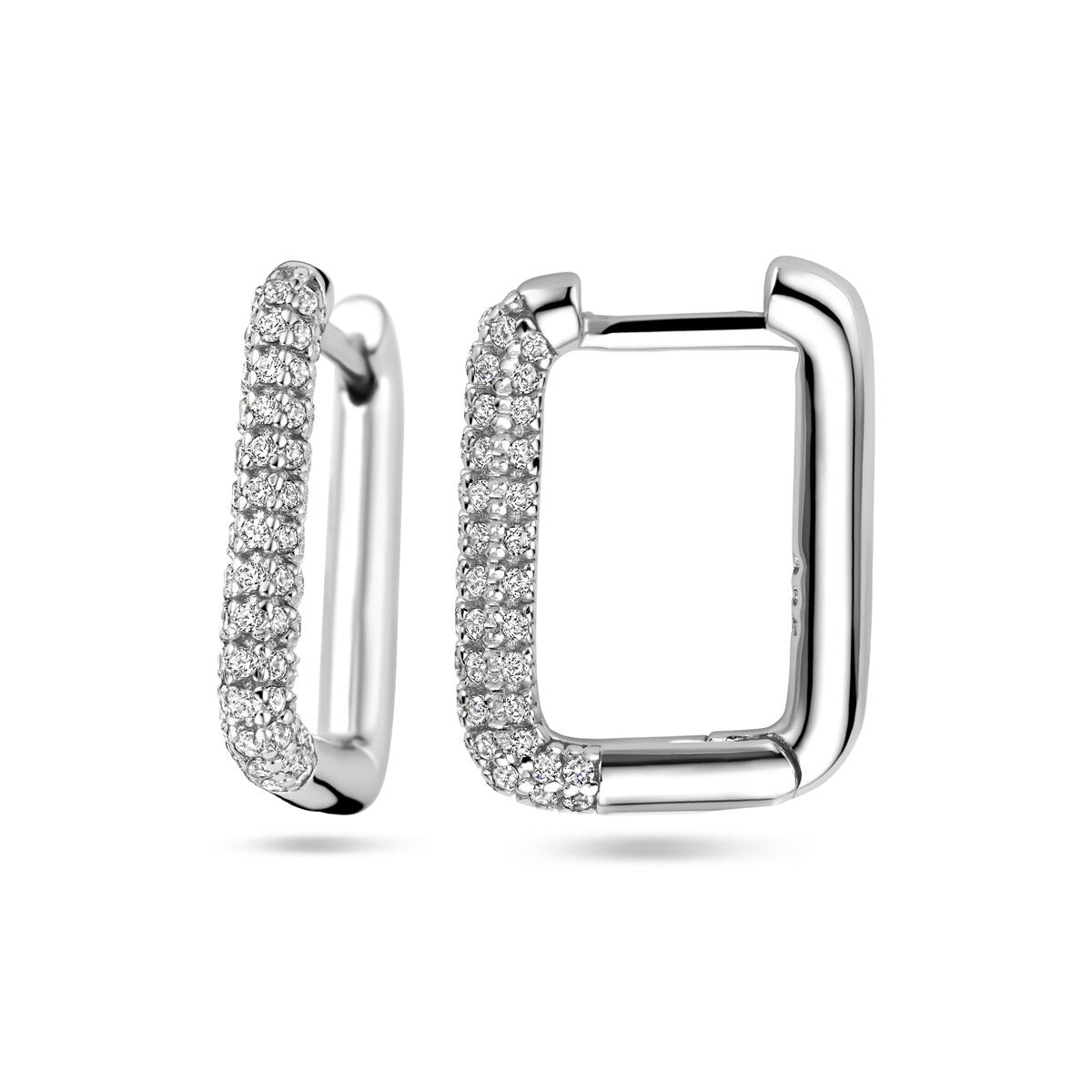 drop earrings zirconia silver rhodium plated