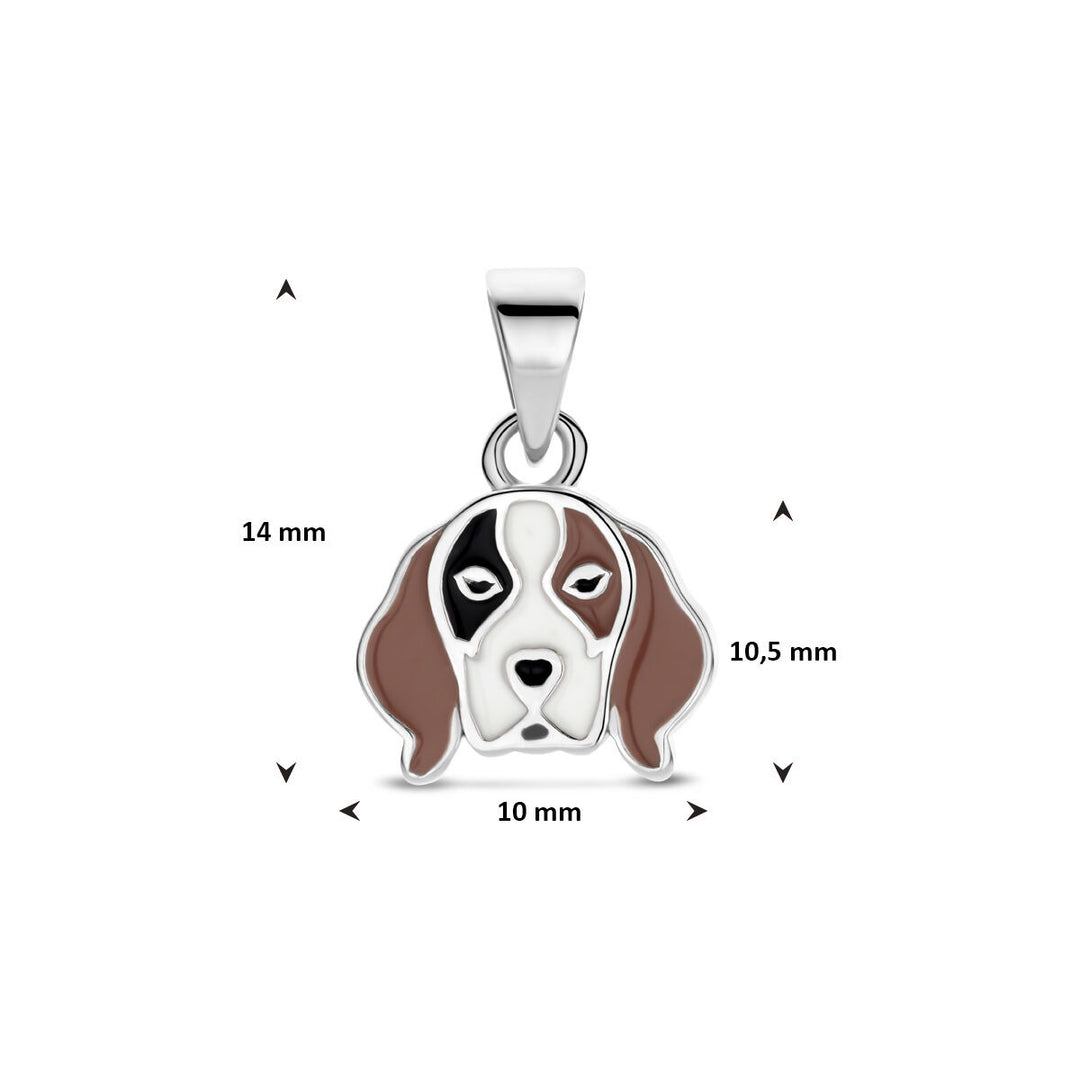 Zilveren kinder hanger hondje gerhodineerd 14mm