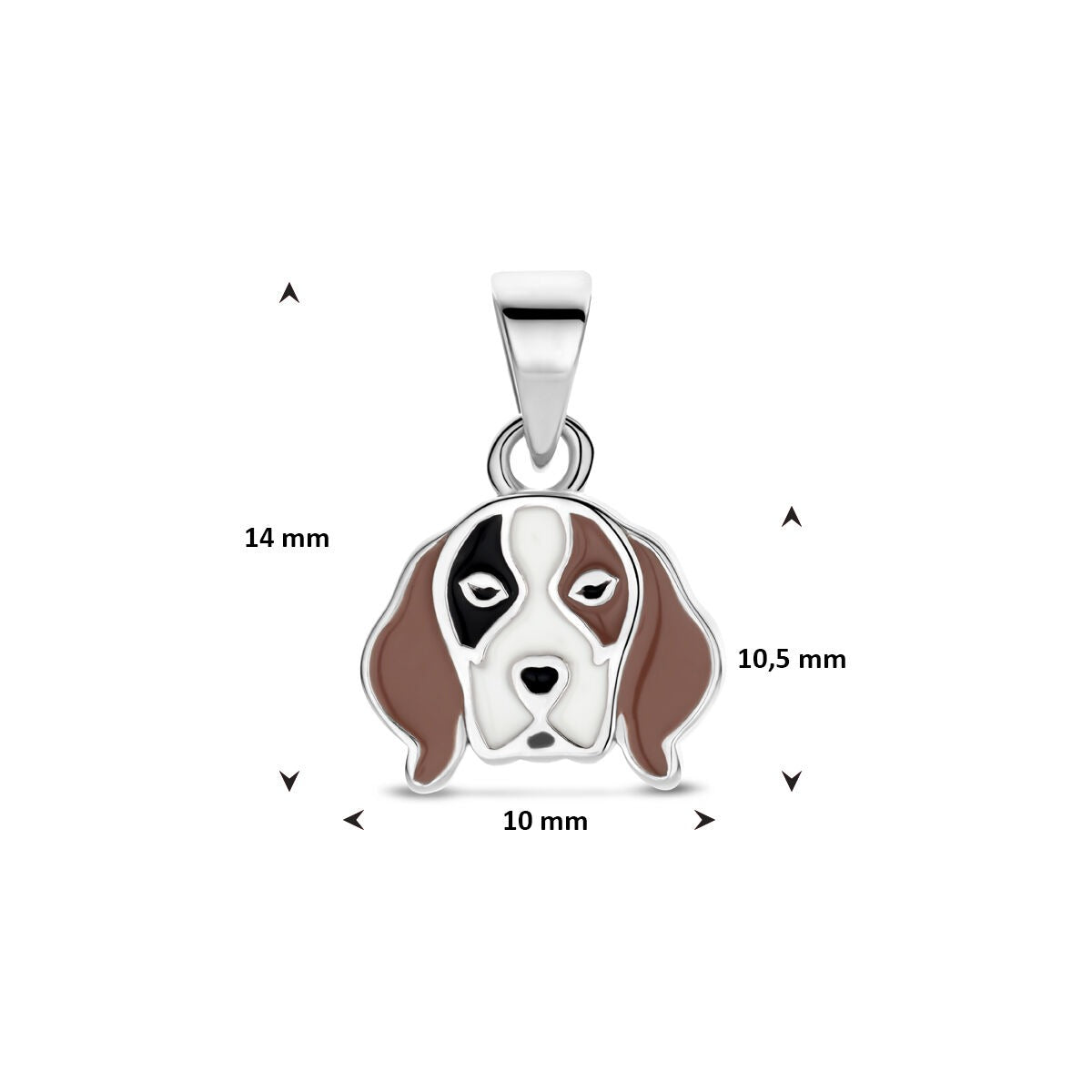 Zilveren kinder hanger hondje gerhodineerd 14mm