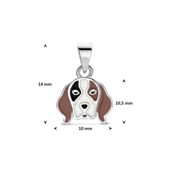 Zilveren kinder hanger hondje gerhodineerd 14mm