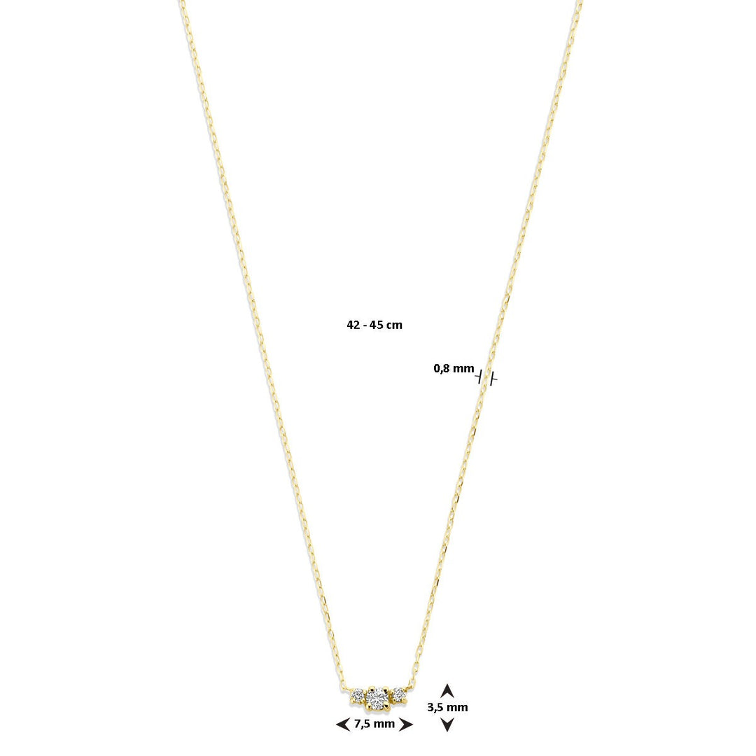 18k geelgouden collier met diamant