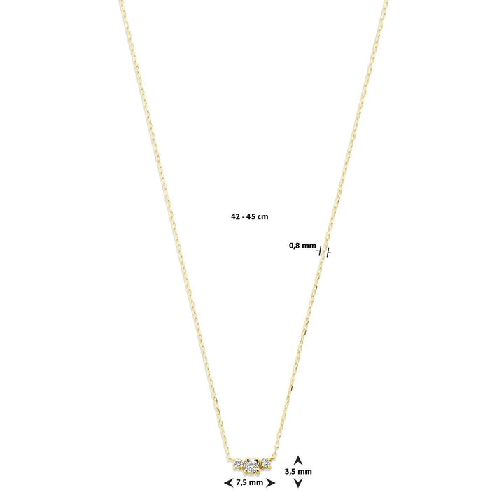 18k geelgouden collier met diamant