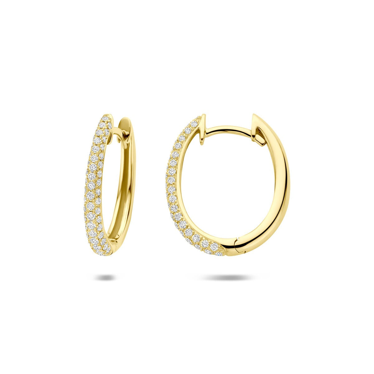 14k Gouden oorringen met diamant