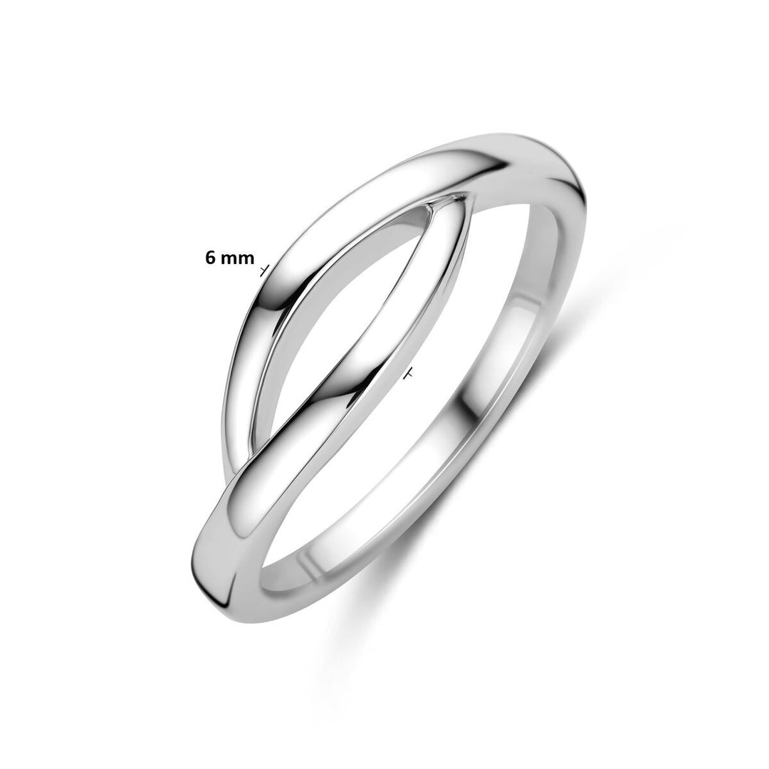 Gerhodineerd zilveren dames ring – 6 mm breed