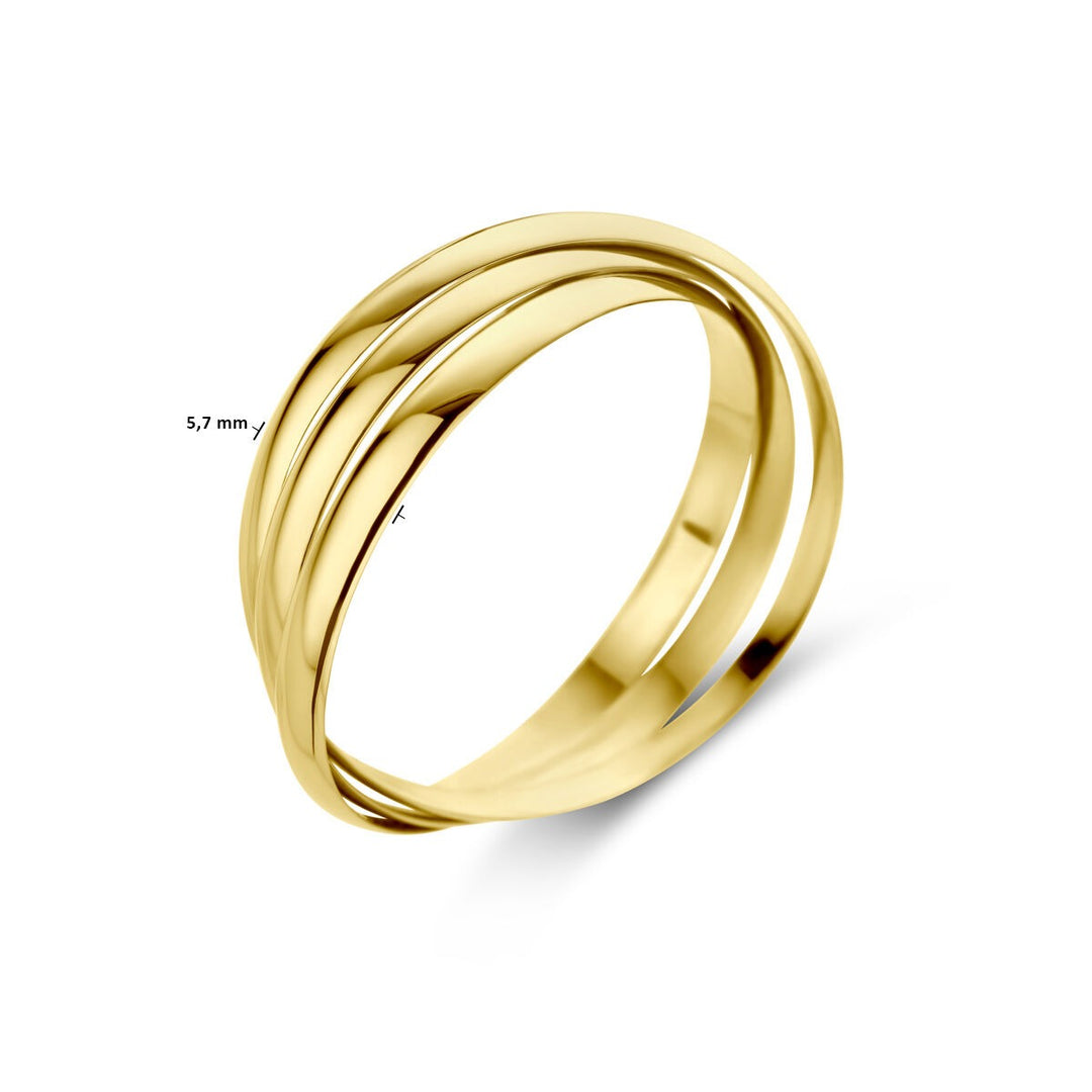 9k Geelgouden ring met drie losse ringen