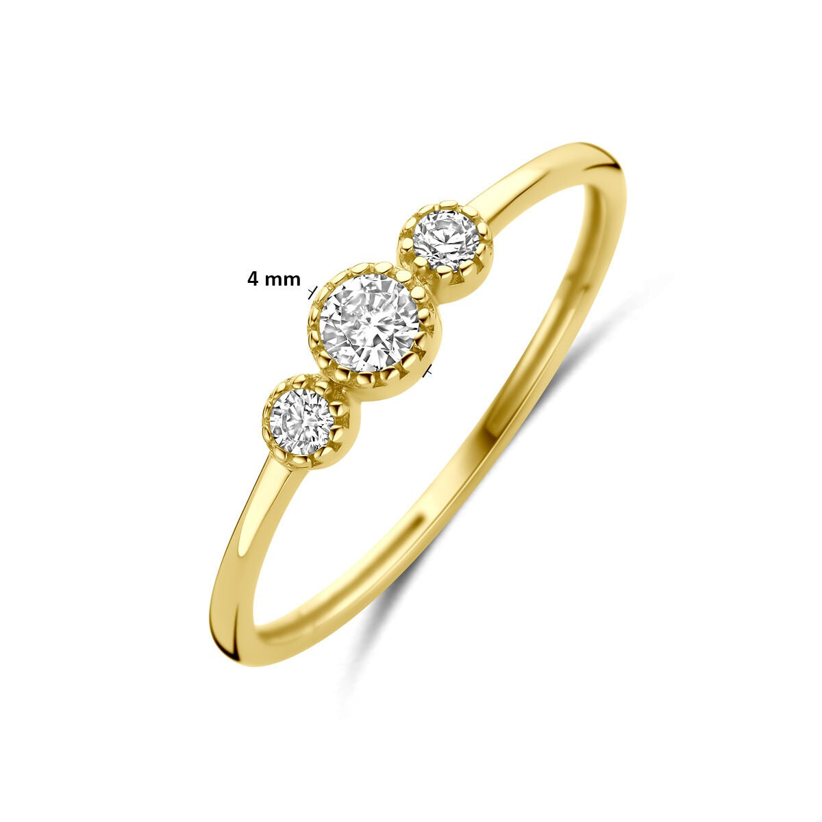 Gouden damesring met zirkonia – 14k geelgoud