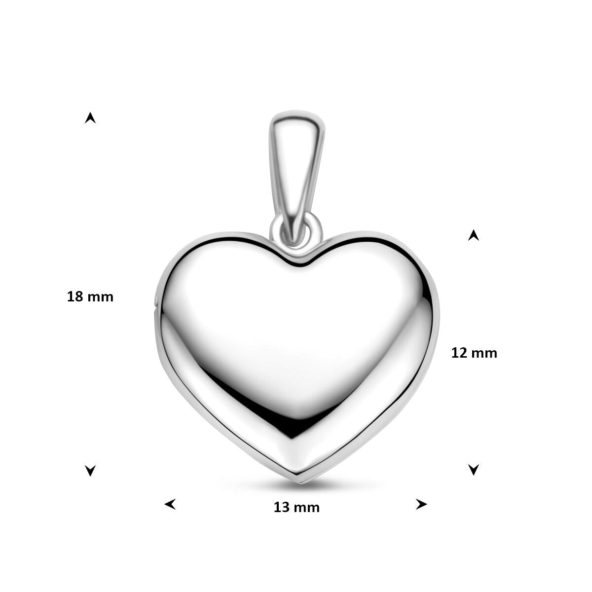 Gerhodineerd 925 Zilveren Hartjes Medaillon