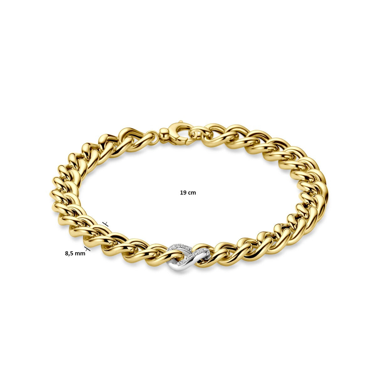 14k Bicolor Geel- en Witgouden Armband met Diamant