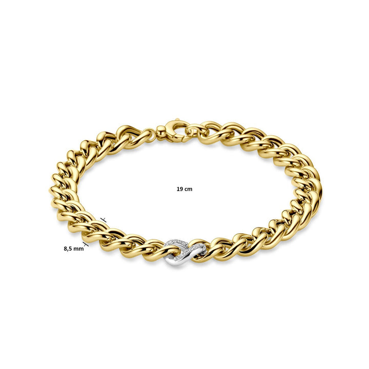 14k Bicolor Geel- en Witgouden Armband met Diamant