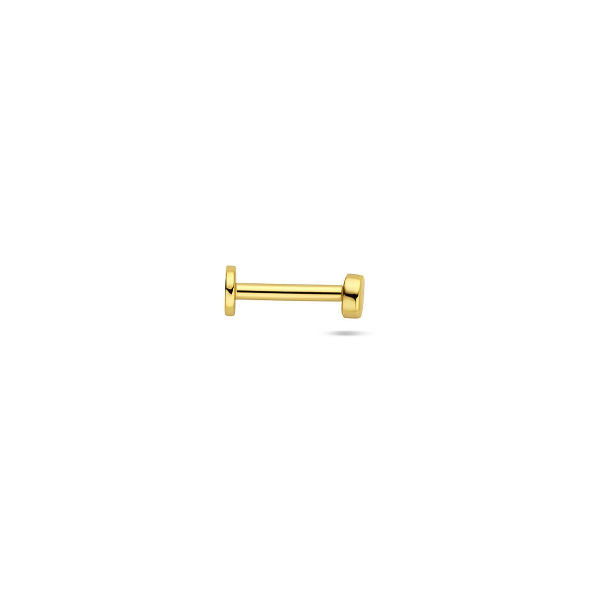 Verguld zilveren flat back piercing in ronde vorm