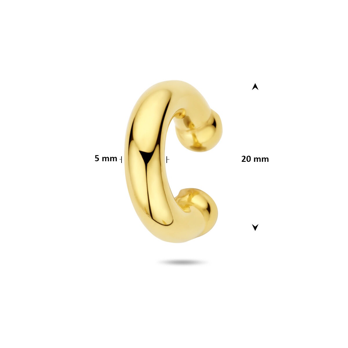 Verguld 925 zilveren ear cuff 20 x 5 mm
