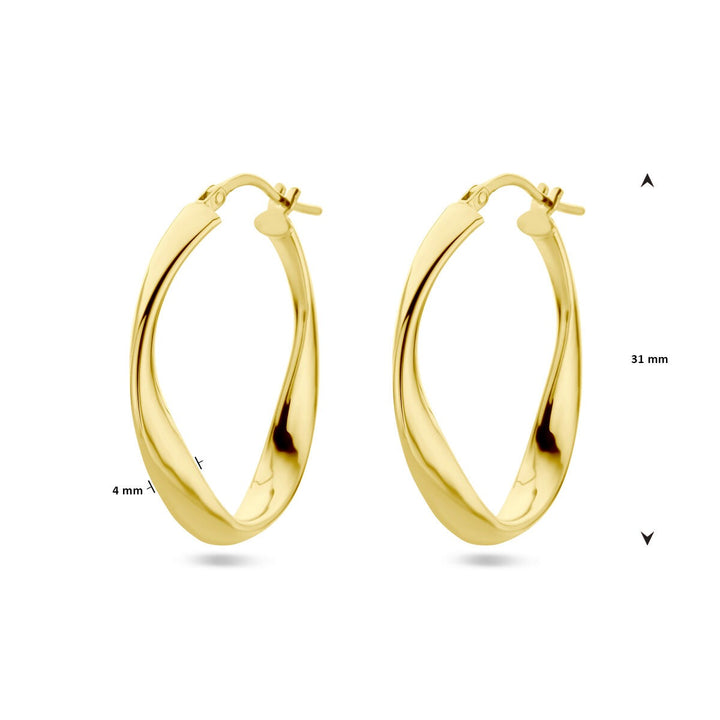 Verguld Zilveren Oorringen – 31x4 mm