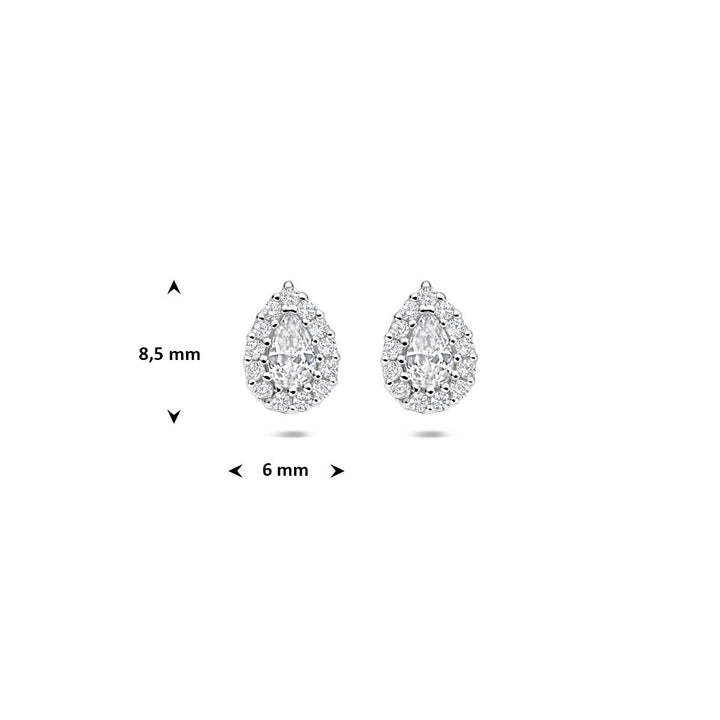 Zilveren oorknopjes met zirkonia – gerhodineerd 925 zilver