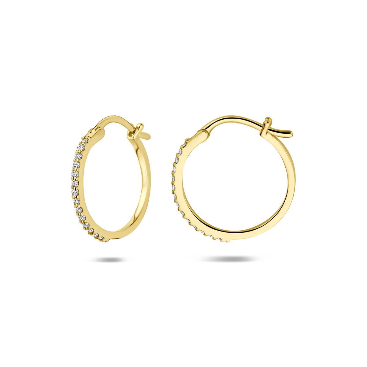 14k Geelgouden Oorringen met Lab Grown Diamant 0,15 ct