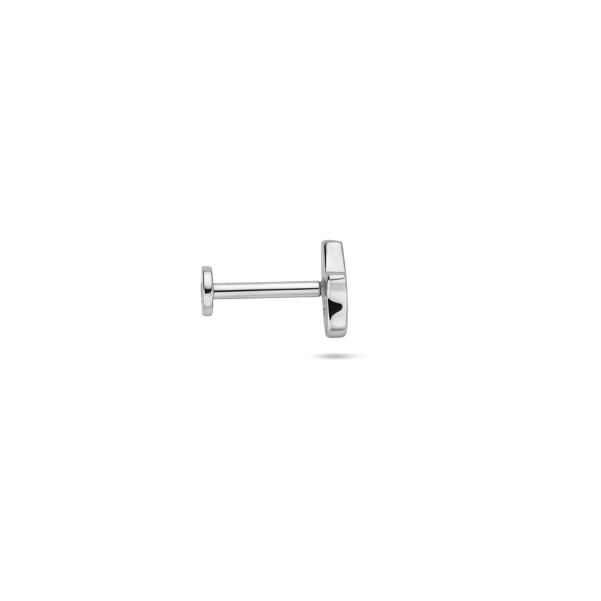 Zilveren flat back piercing Hand van Fatima – gerhodineerd 925 met zirkonia