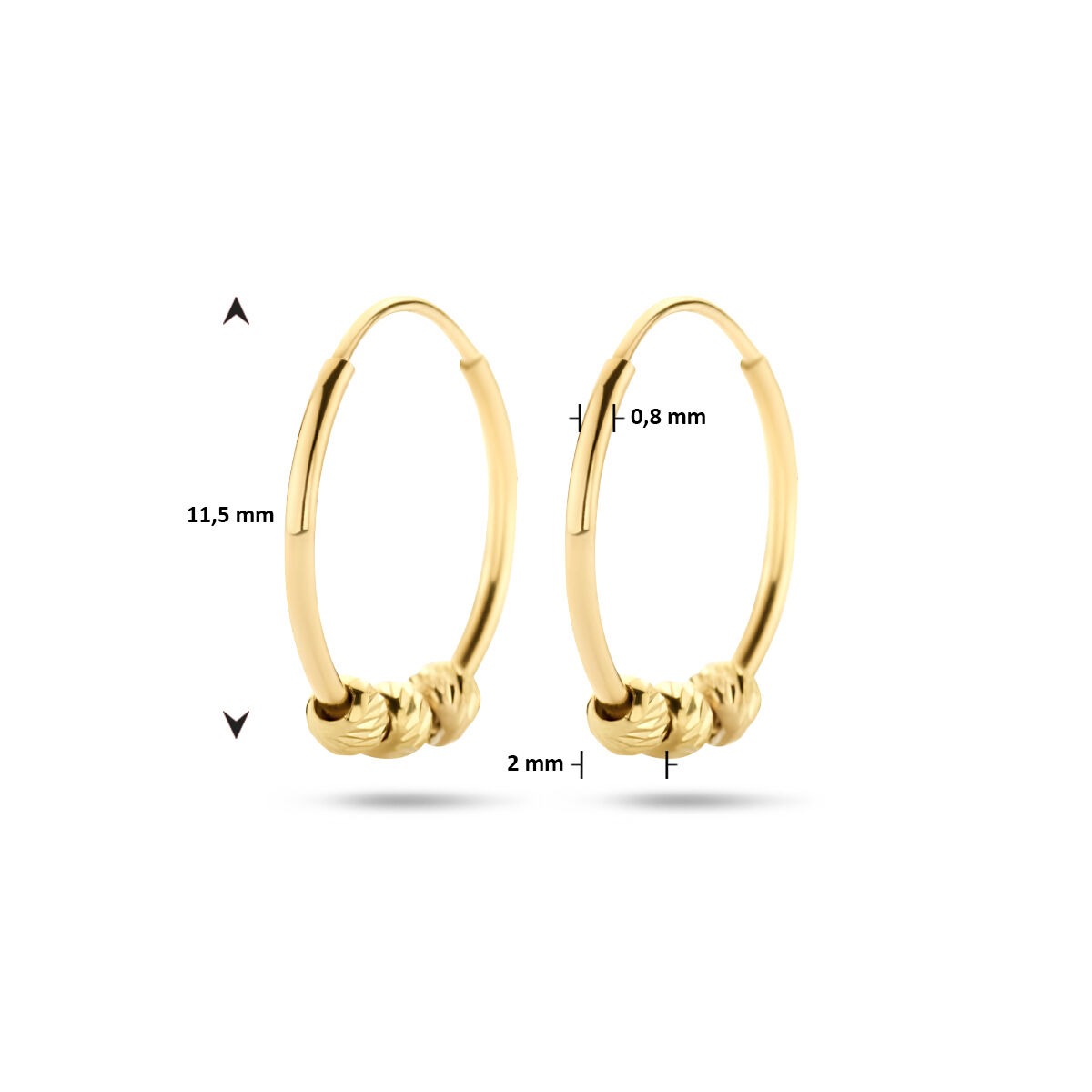 earrings beads 14K yellow gold