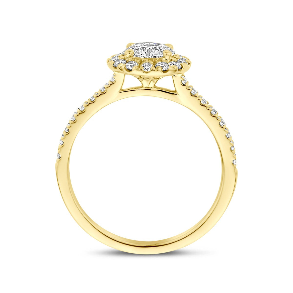 14k geelgouden ring met lab grown diamant 1.10ct