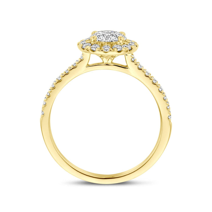 14k geelgouden ring met lab grown diamant 1.10ct