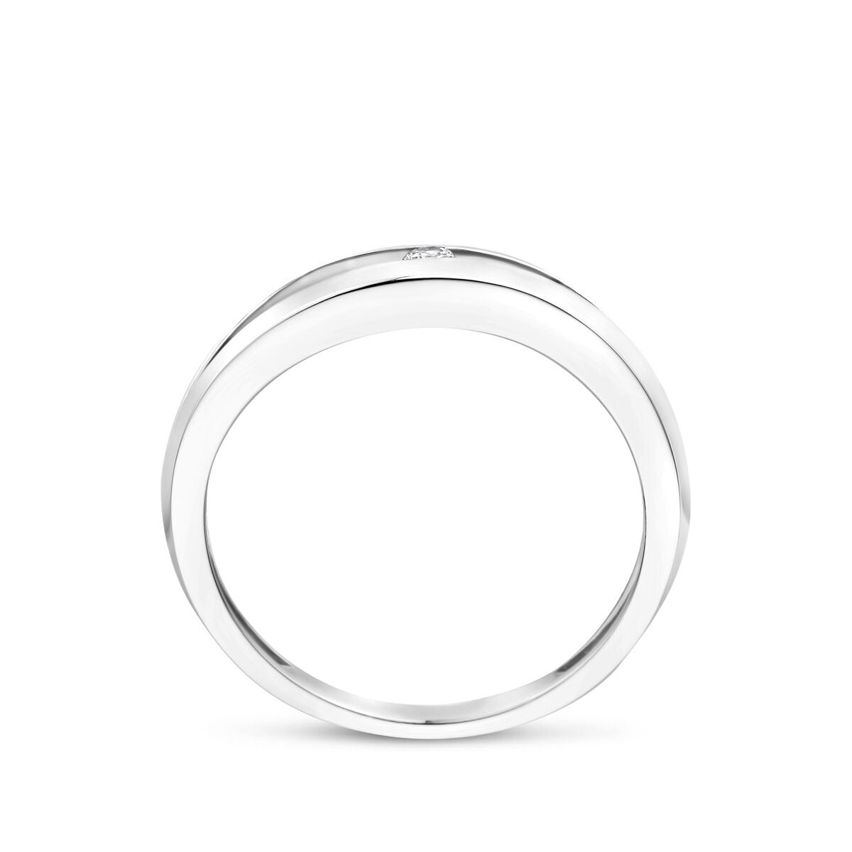 Zilveren damesring met lab grown diamant – 6 mm breed