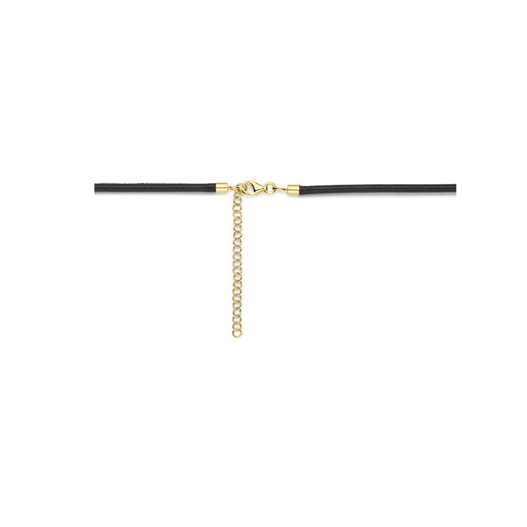 Geelgoud Verguld Zilveren Collier met Hartje
