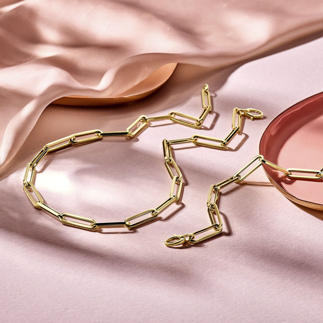 9k gouden paperclip ketting – 45 cm