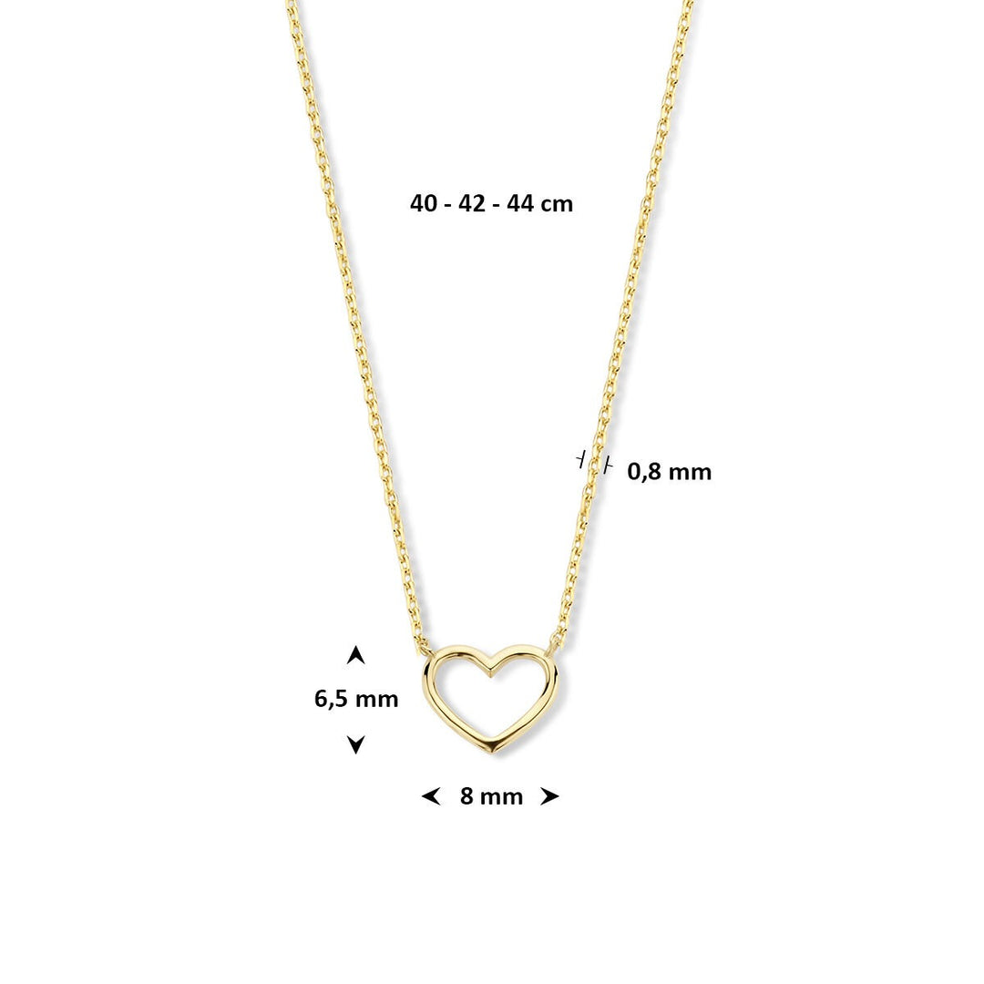 9k geelgouden collier met hartje