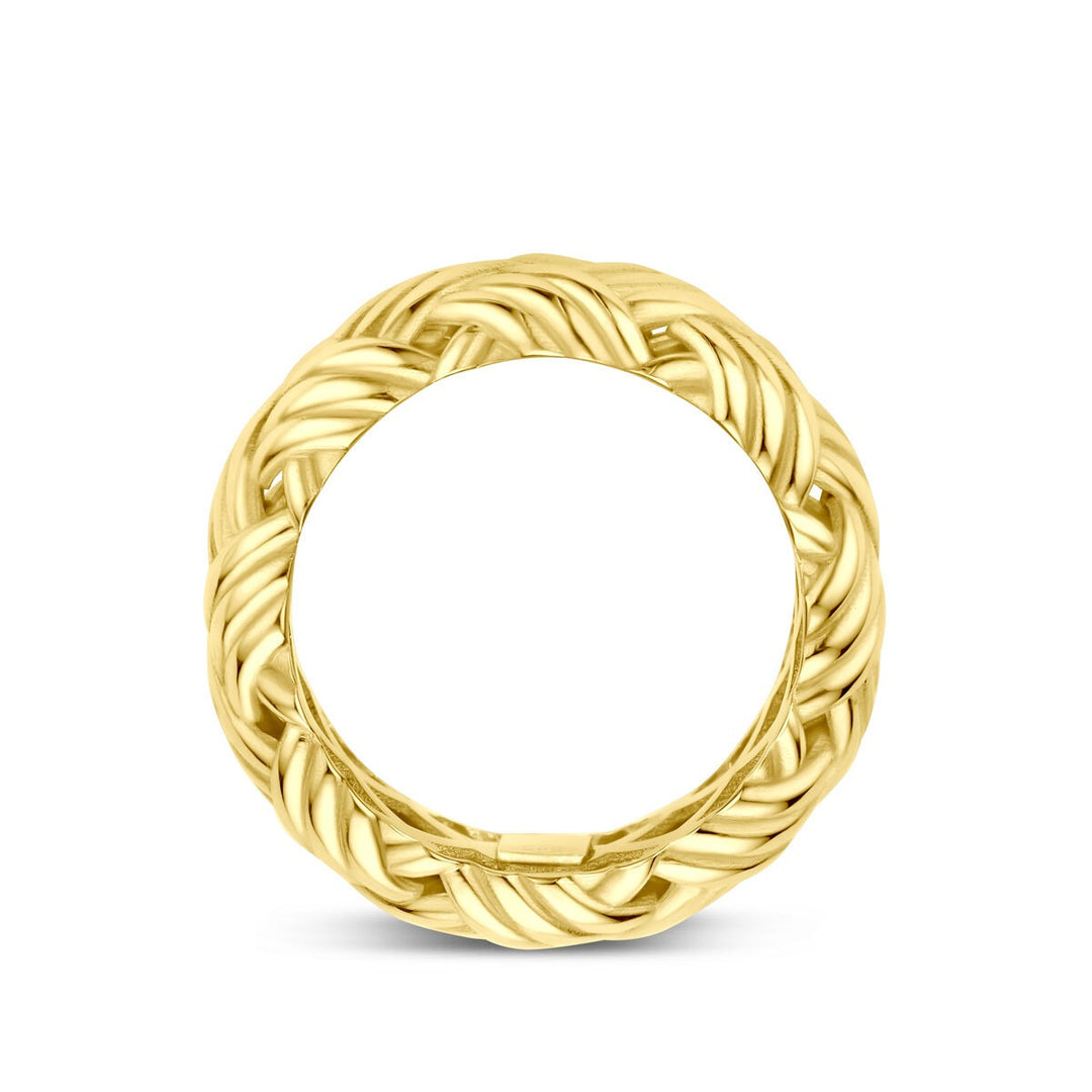 14k Geelgouden damesring – 10 mm breed