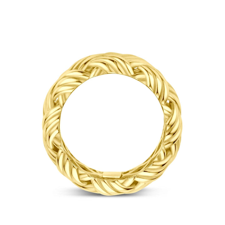 14k Geelgouden damesring – 10 mm breed