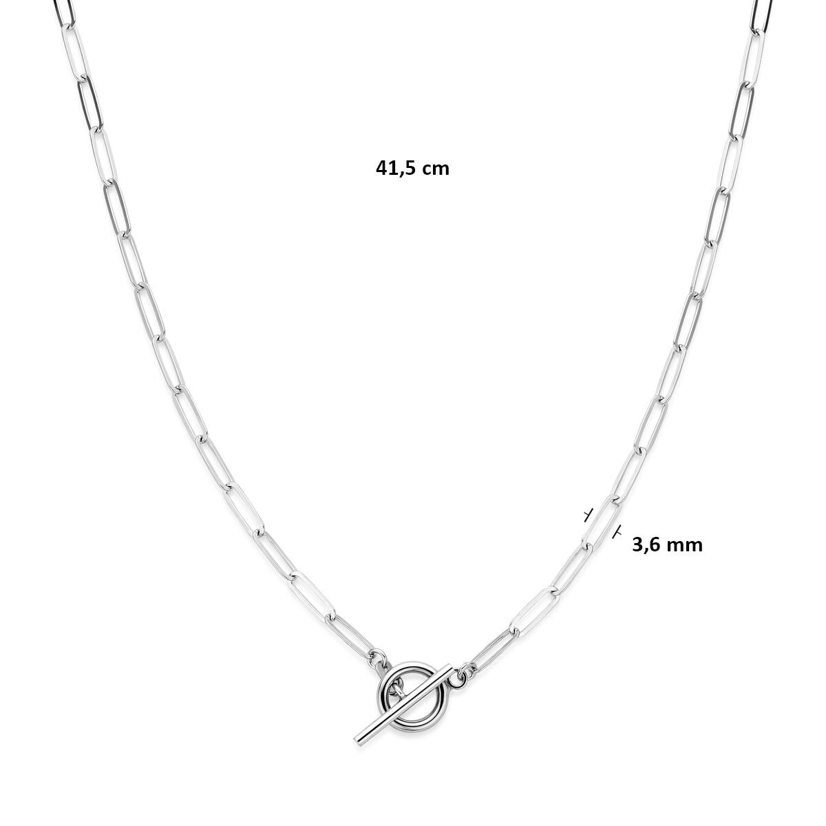 Gerhodineerd Zilveren Ketting met Kapittelslot